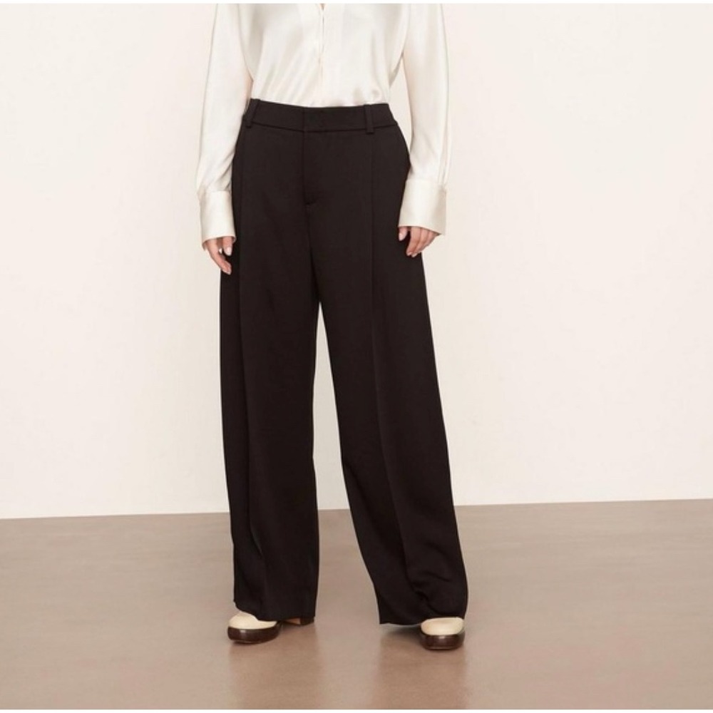 Vince Tailored‎ Wide Leg Trouser Women 18 Black Quiet Luxury Office Career NWT